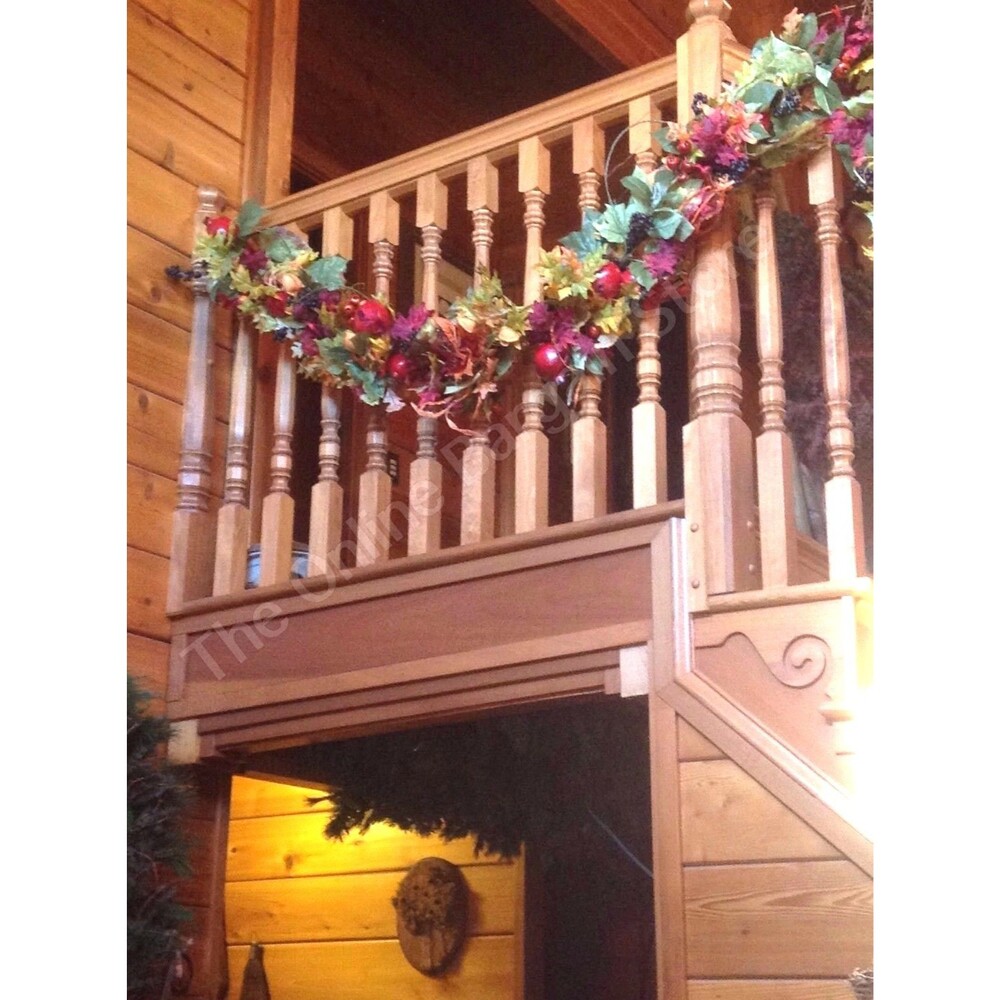Frontgate Falling Leaves Autumn Fall Harvest Mantel Garland Berries Vines 6'